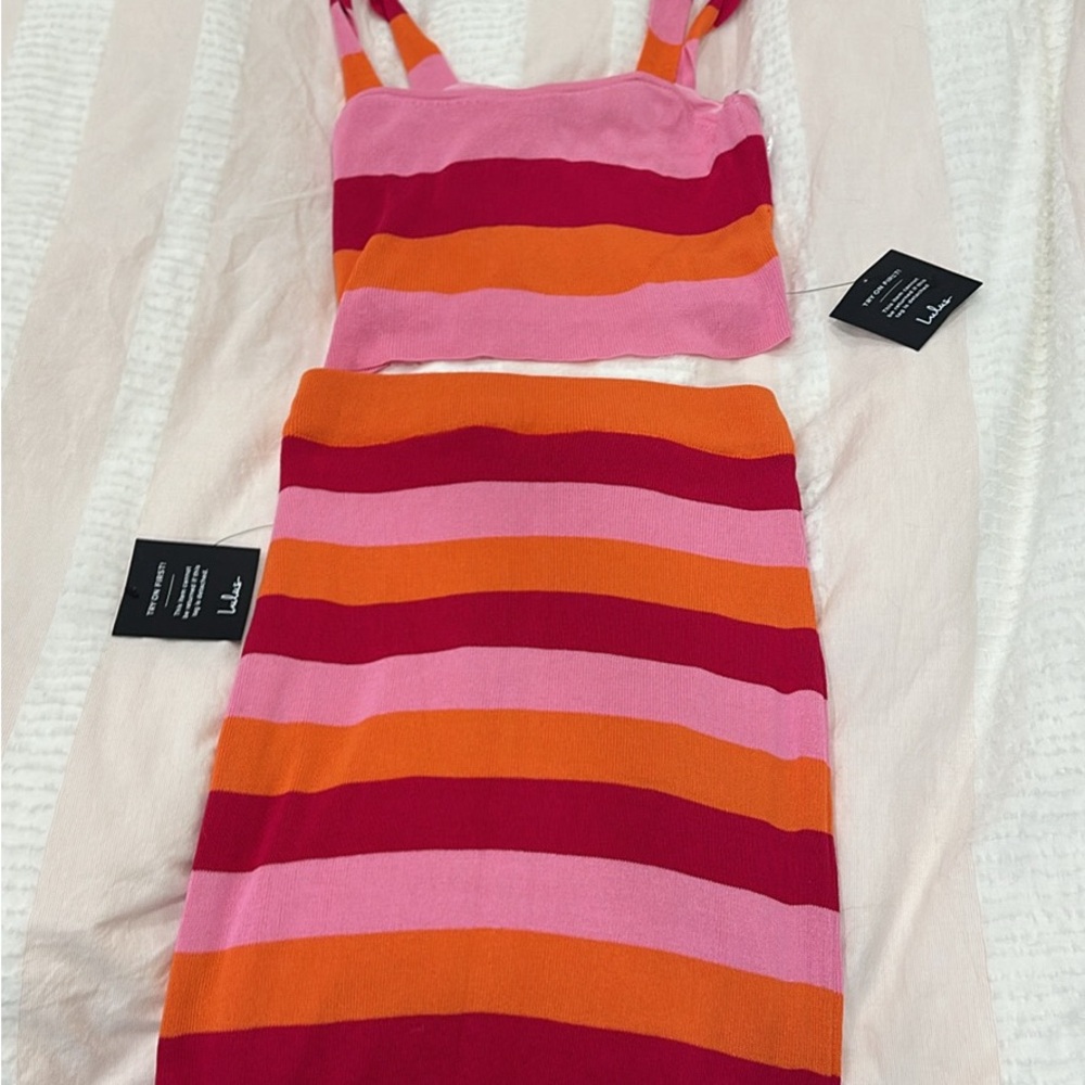 Lulu’s 2 piece midi skirt set, brand new with tags, size small